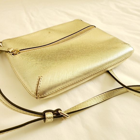 Rare Kate Spade Cedar Street Tenley Gold Crossbody Leather Bag - Picture 13 of 16